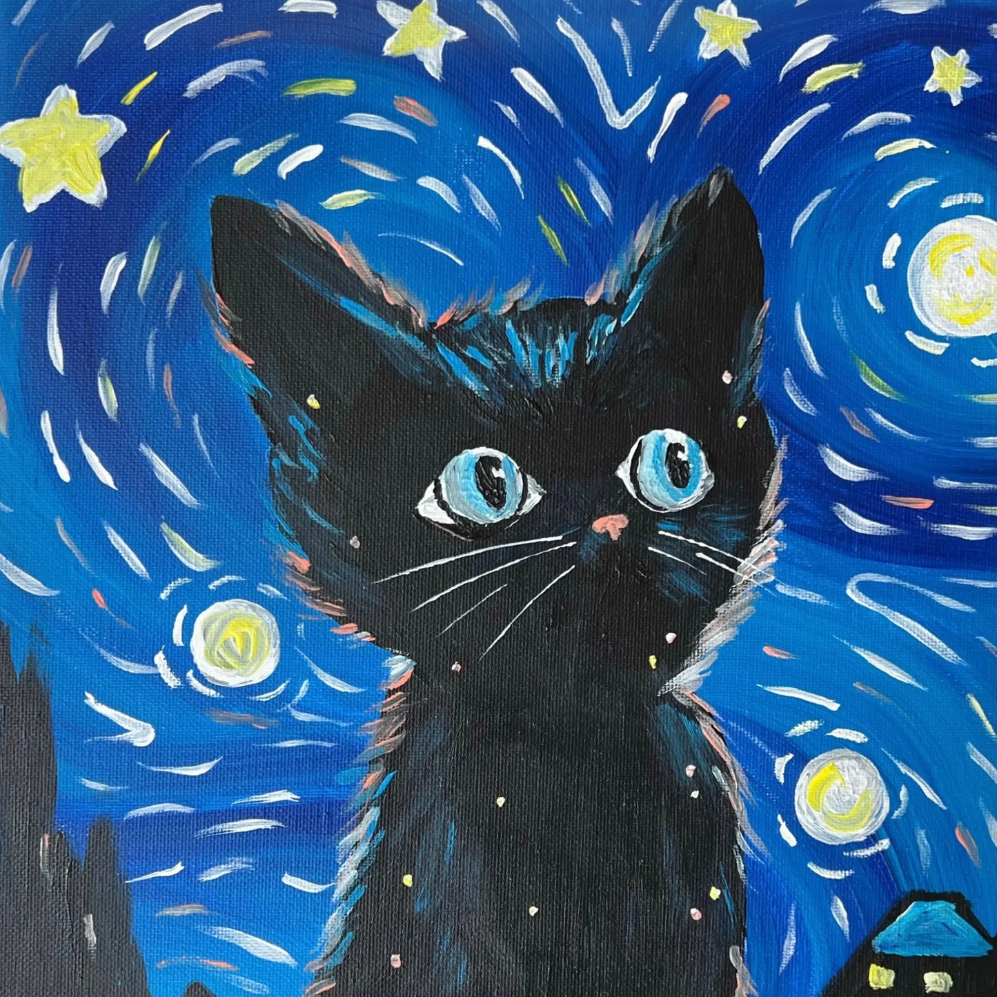 Katzenbild im „Starry Night“-Stil für Kids - 18.07.2026