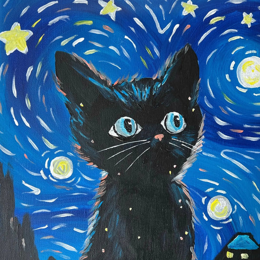 Katzenbild im „Starry Night“-Stil für Kids - 18.07.2026